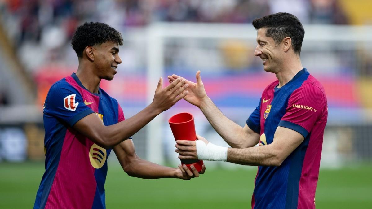 Lamine y Lewandowski, protagonistas del Barça de Flick