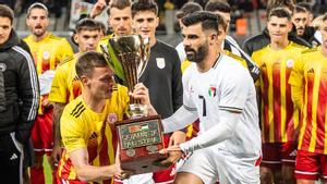 Partido entre Catalunya-Palestina en el Estadi Olímpic de Lluís Companys