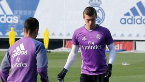 Entrenamiento del Real Madrid antes del clásico