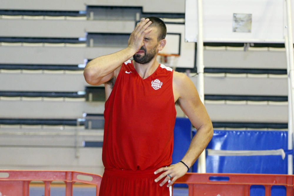 Entrenament del Bàsquet Girona a Fontajau