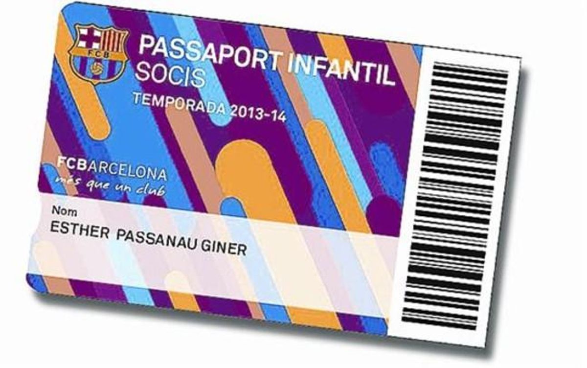 Imatge del futur passaport infantil per a socis del Barça.