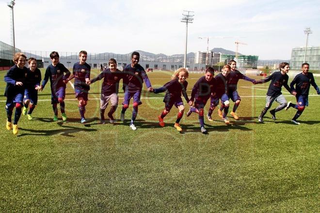 El Alevín A del FC Barcelona, campeón de Liga