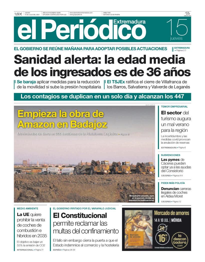 Consulta la portada correspondiente al día 15 de julio del 2021