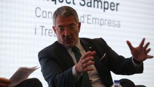 Barcelona  19/06/2025  Economía Activos I Foro sobre la Paz y la Defensa en Europa Jornada o (I Fòrum Prensa Ibérica per la pau i la seguretat a Europa), intervienen Miquel Sàmper con Martí Saballs, en el Hotel Barceló Sants. FOTO DE RICARD CUGAT