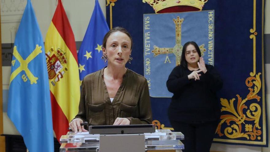 Melania Álvarez, hoy durante la comparecencia