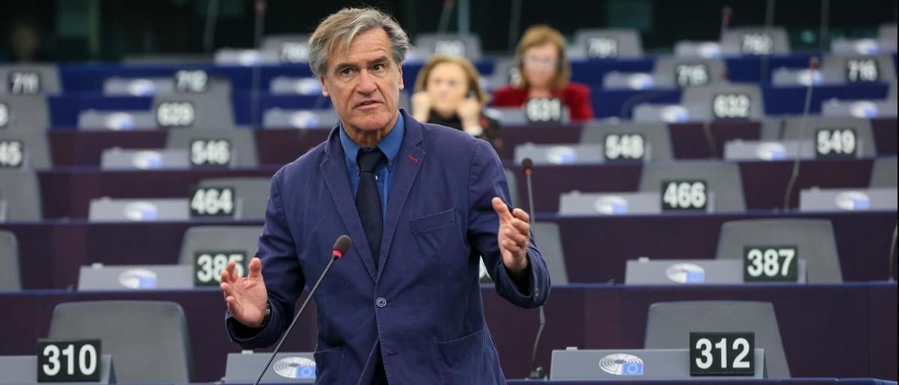 Juan Fernando López Aguilar en una intervención en el parlamento europeo