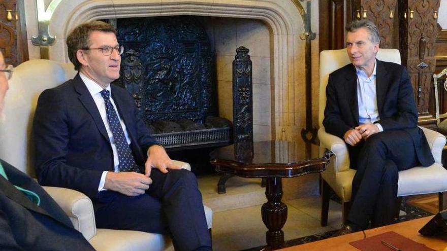 Feijóo con el presidente argentino, Mauricio Macri. // FdV