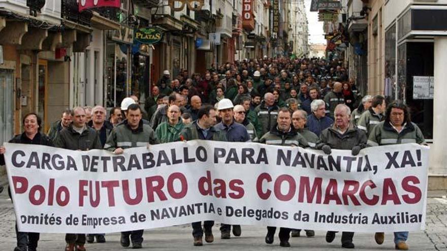 La manifestación recorrió las calles de Ferrol // EFE