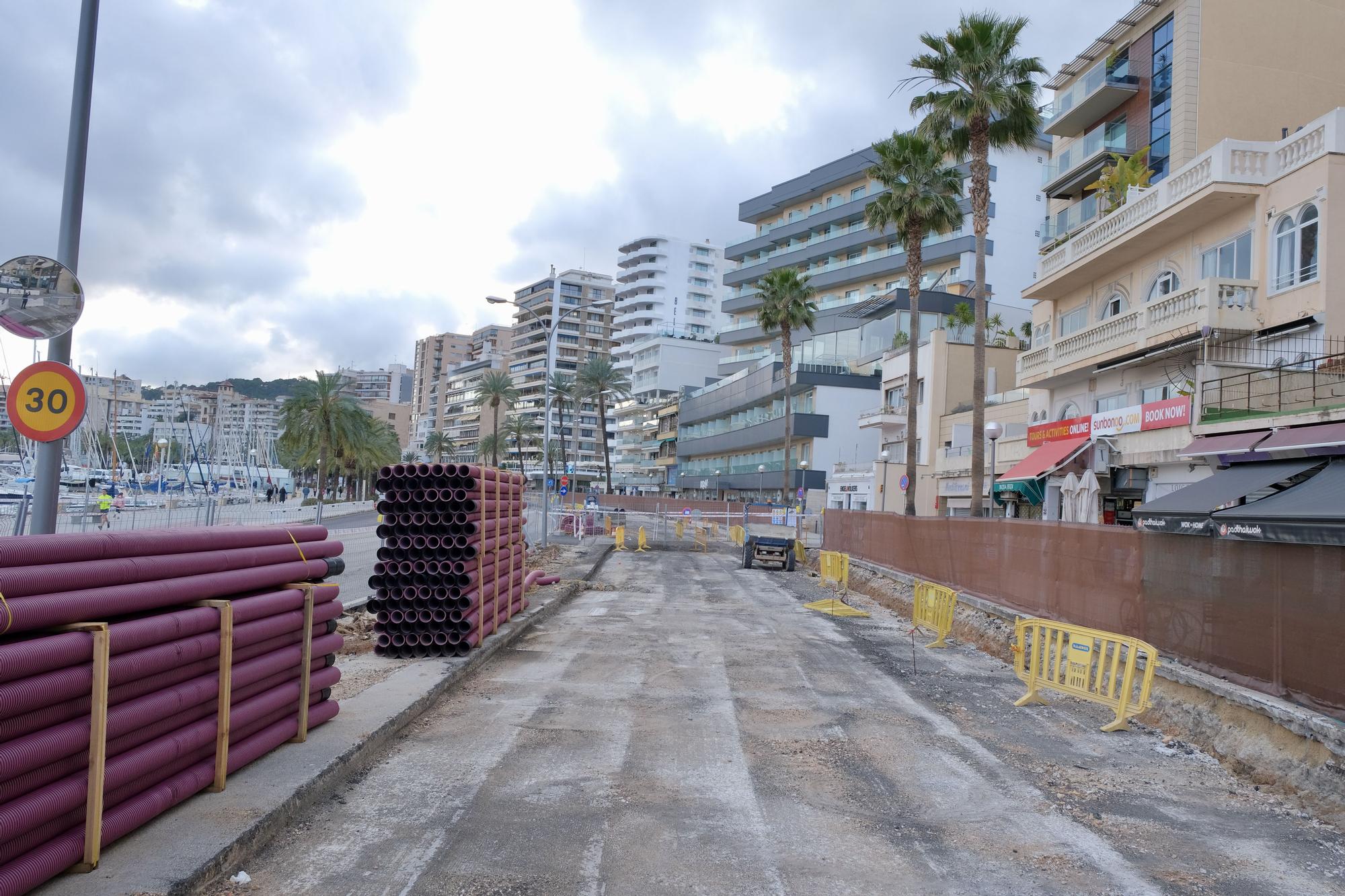 Las fotos de la evolución de obras del Paseo Marítimo de Palma después de tres meses de trabajos