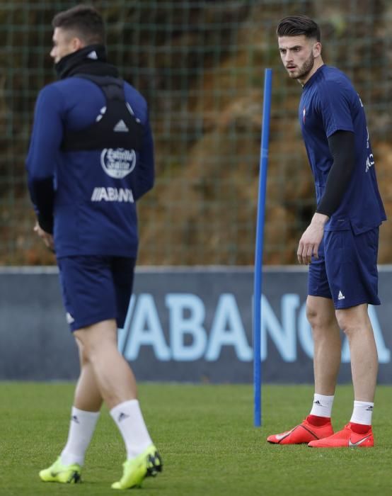 Primer entrenamiento de Hoedt en A Madroa