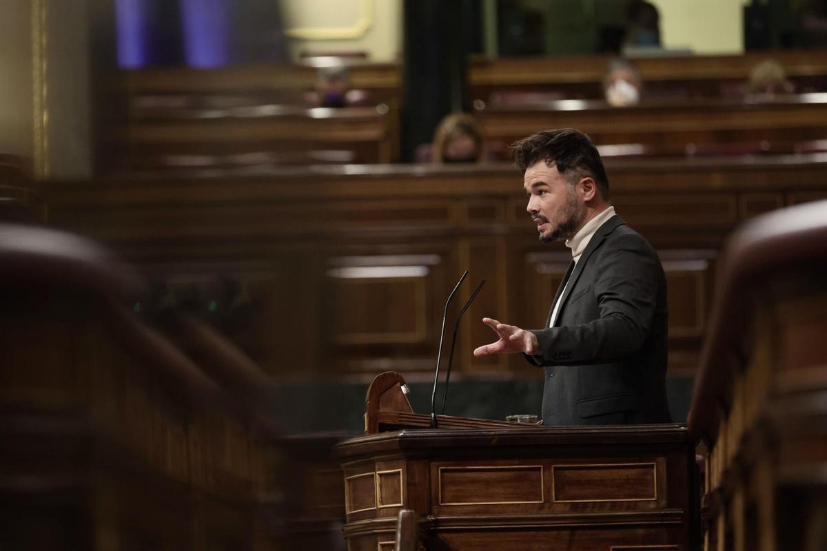 El portavoz parlamentario de ERC, Gabriel Rufián