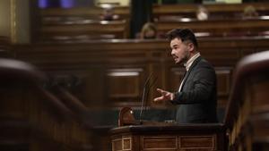 El portavoz parlamentario de ERC, Gabriel Rufián