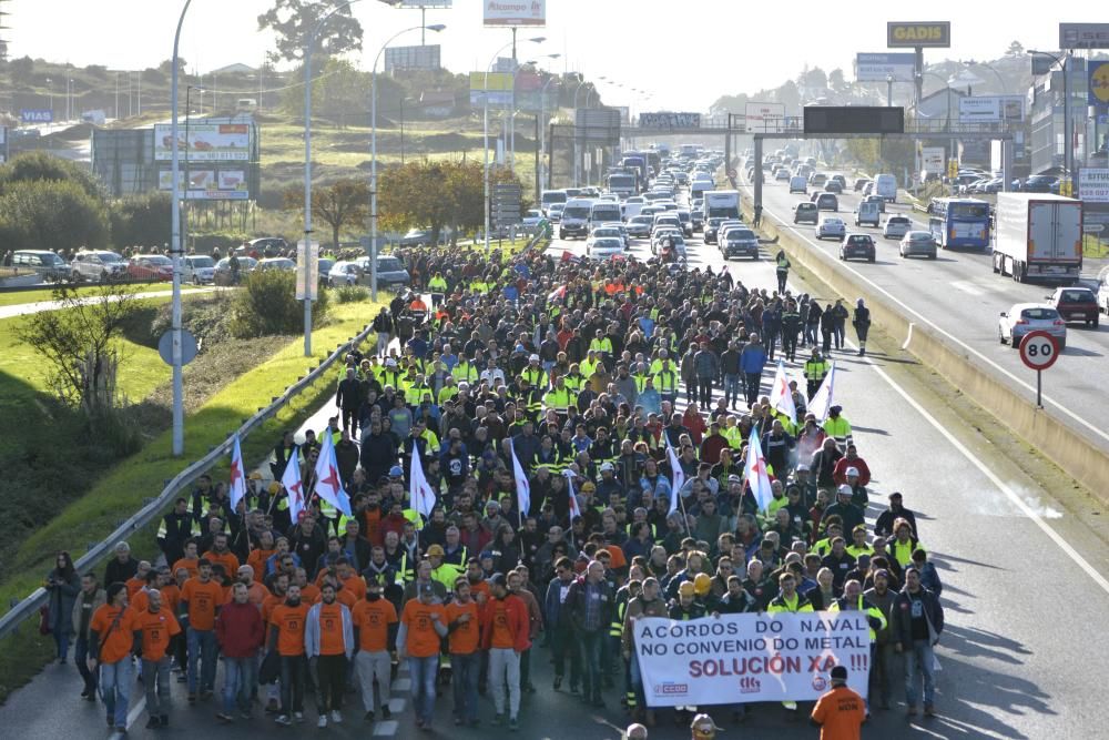 Manifestación en A Coruña de auxiliares del naval