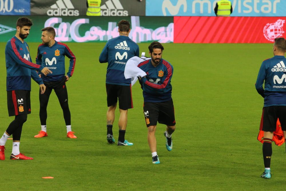 Entrenamiento y rueda de prensa de la Selección Española en Málaga