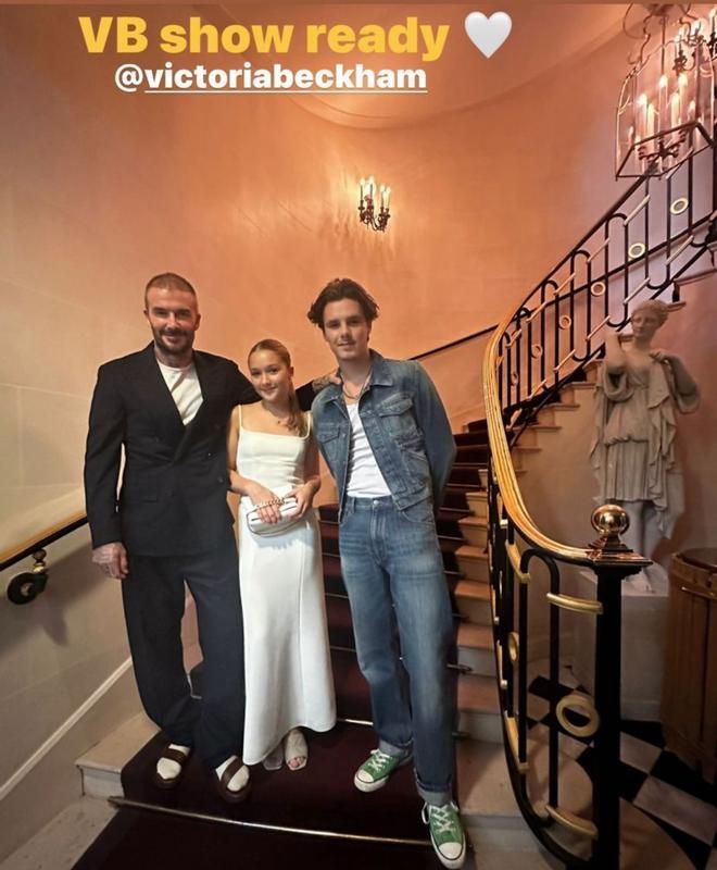 David Beckham con sus hijos Harper y Cruz