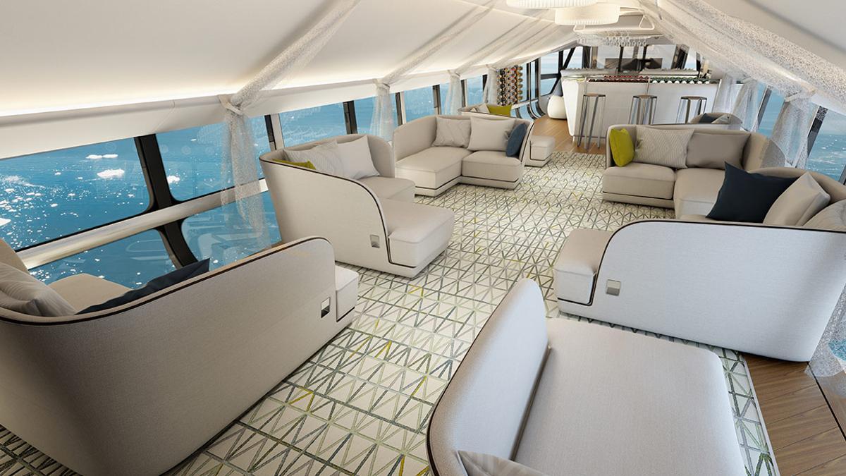 Así es el interior del Airlander 10, con capacidad para 100 pasajeros