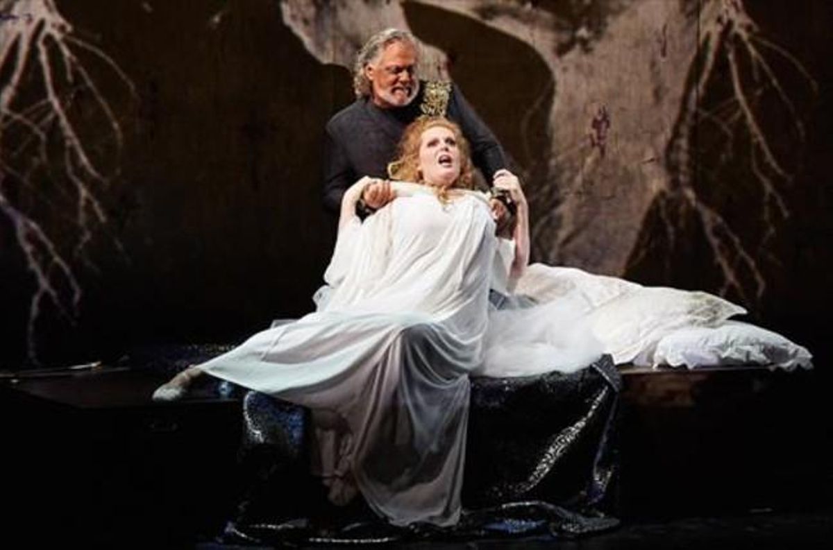 Eva Maria Westbroek (Desdèmona) i Gregory Kunde (Otello), en un assaig.