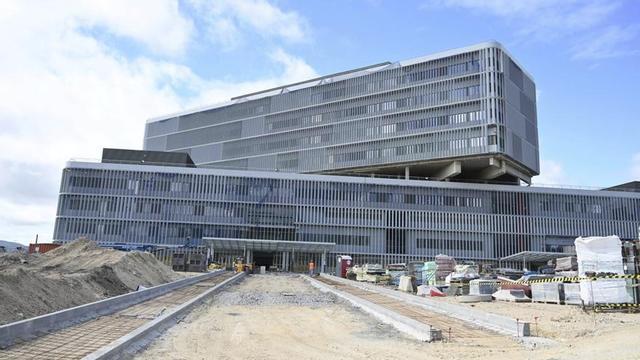 Estado actual de las obras del nuevo edificio hospitalario en Montecelo.