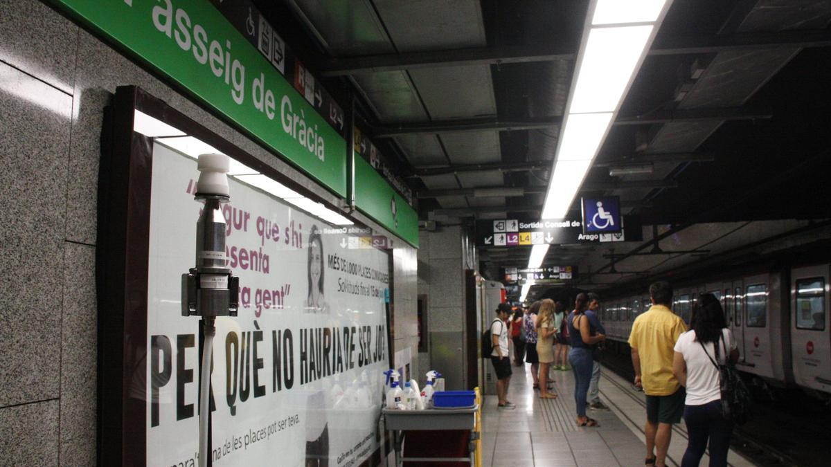 Una imagen de la estación de metro de Passeig de Gràcia, en Barcelona.