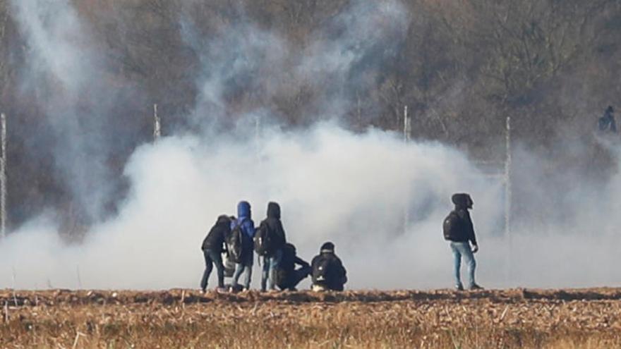 Migrantes en la frontera de Turquía y Grecia.