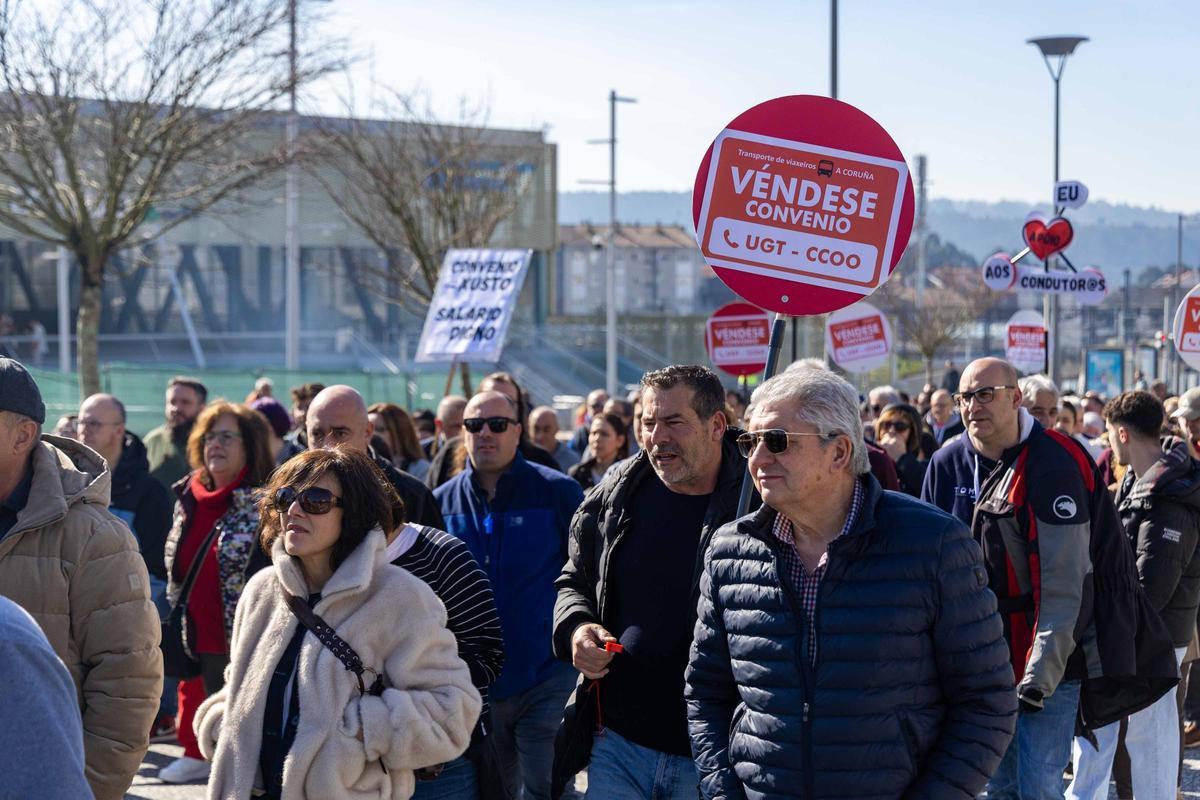 Manifestacion de la cig por el convenio del transporte de A Coruña