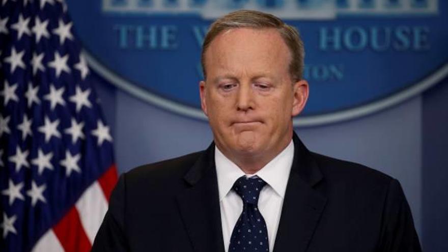 Sean Spicer, durant la darrera roda de premsa amb els mitjans.