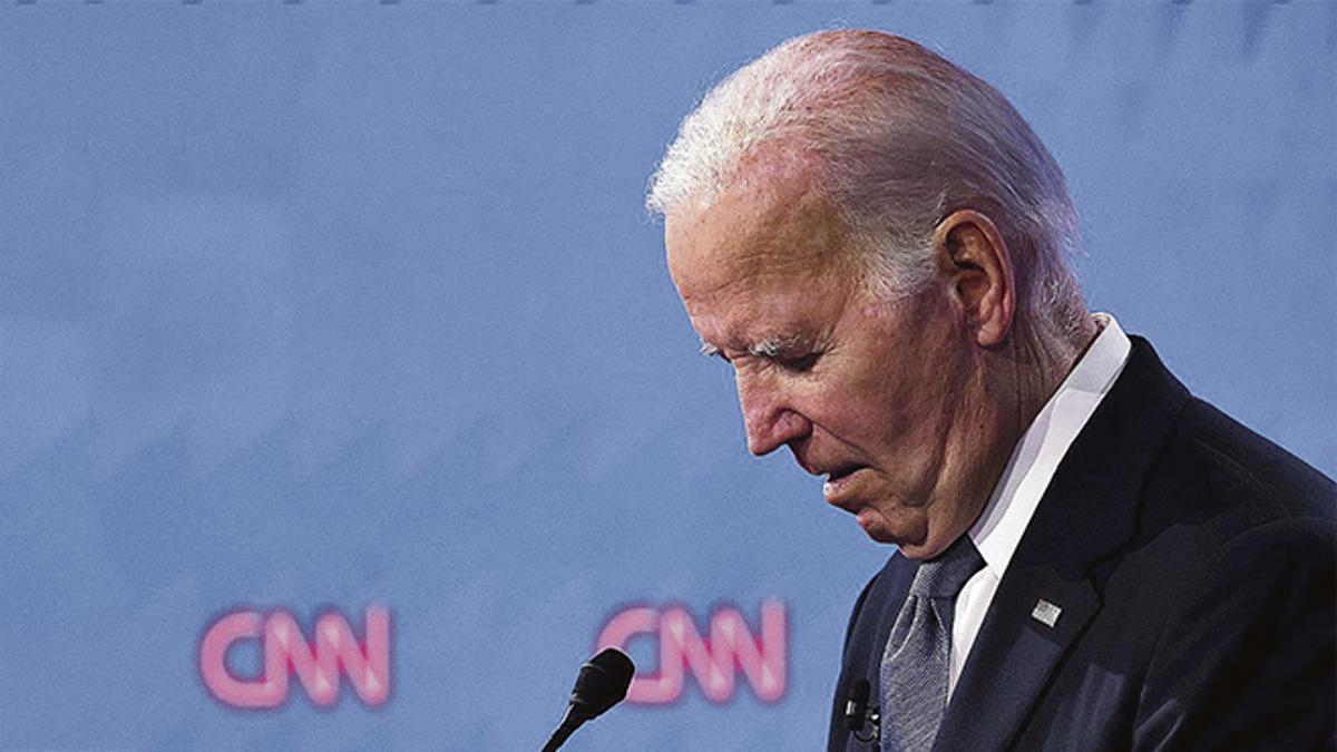 El presidente de Estados Unidos, Joe Biden, durante el debate  celebrado en la CNN.