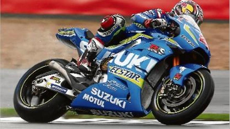 Maverick Viñales, ahir durant la sessió d&#039;entrenaments al Gran Premi de Silverstone (Gran Bretanya).