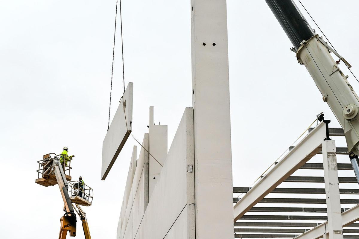 Proceso de montaje de los prefabricados de hormigón.