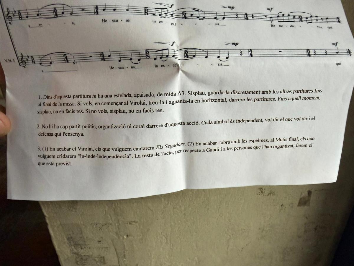 La partitura que es va repartir