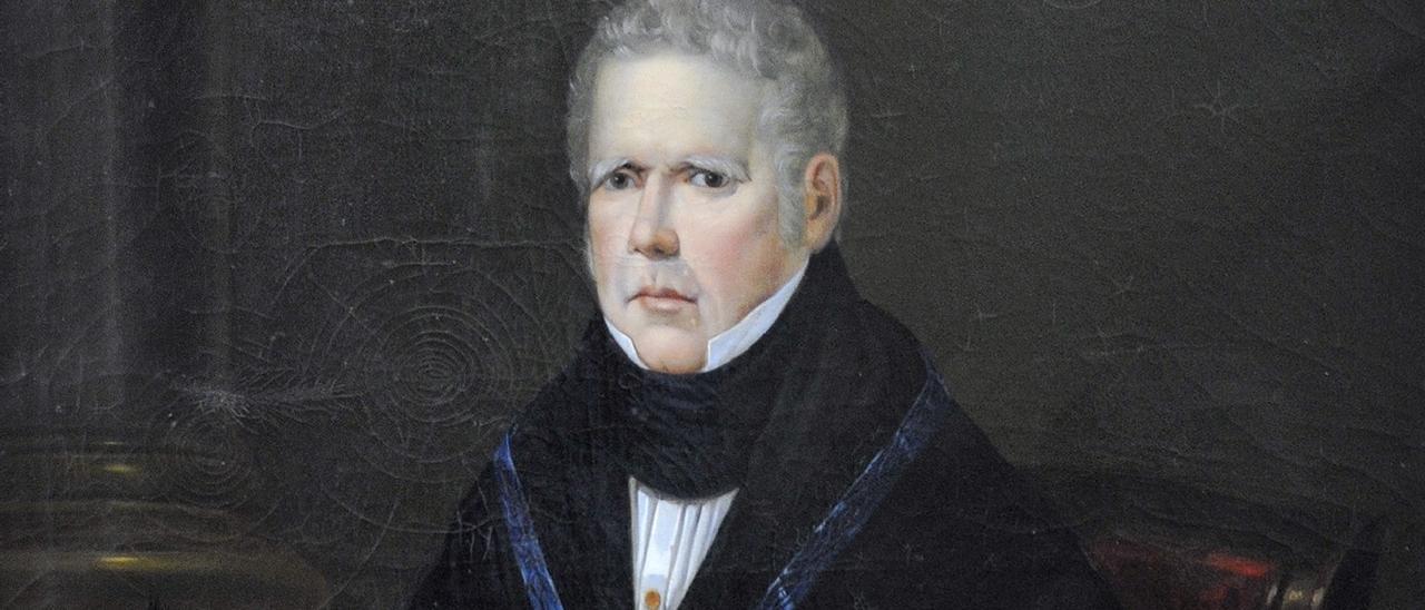 Retrato de Gómez Becerra por Castro y Ordoñez. Su figura se recuerda en cuadros en el Congreso, el Senado y la Asamblea de Extremadura.