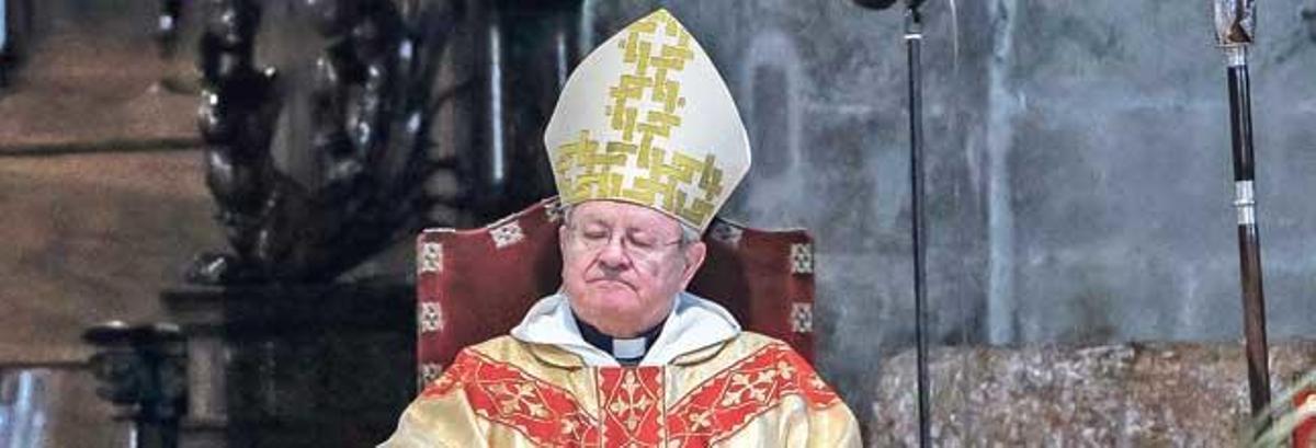 El obispo Javier Salinas, en la catedral de Palma.