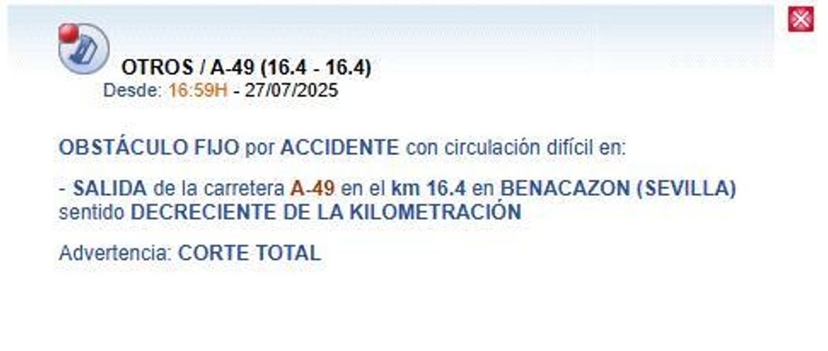 Accidente en Benacazón