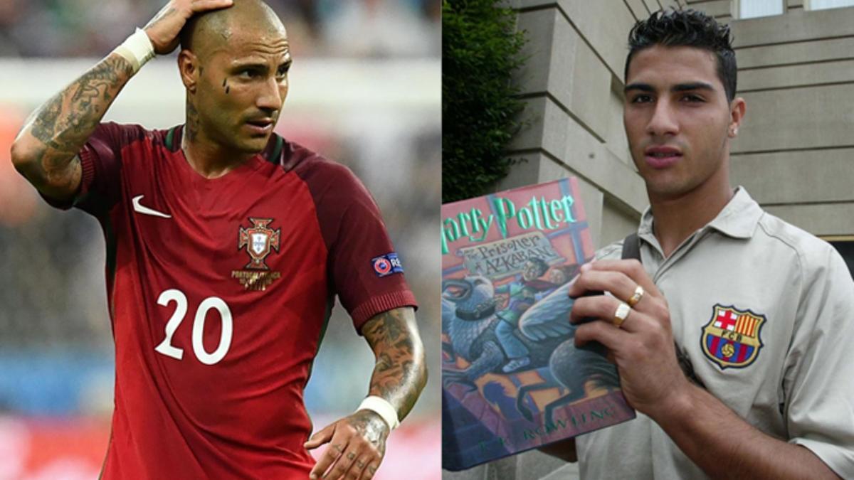 Dos imágenes de Quaresma, con 32 años y con 19 años