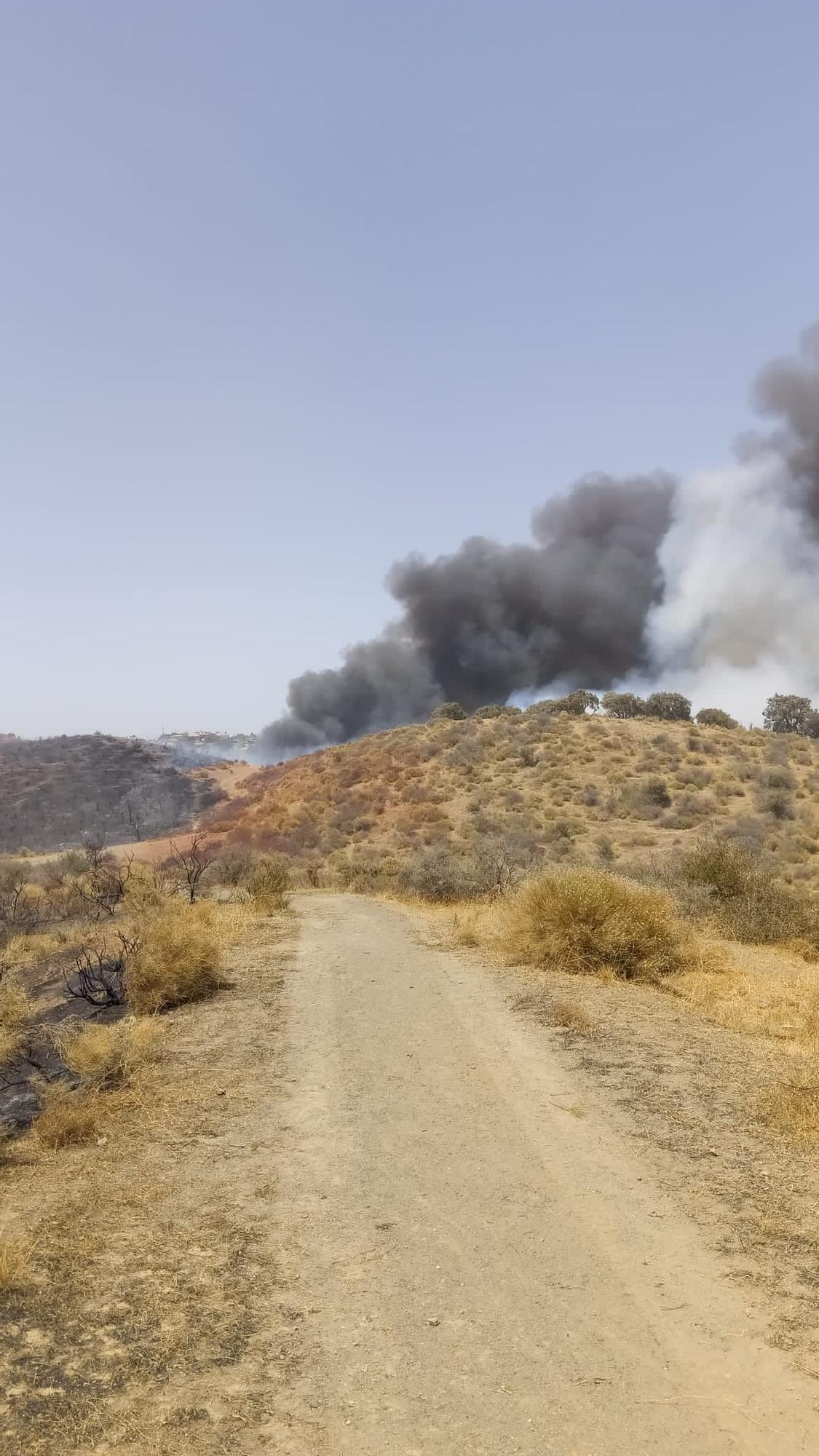 Incendio en Mijas, en la zona de Majadilla del Muerto, entre La Cala y Entrerríos