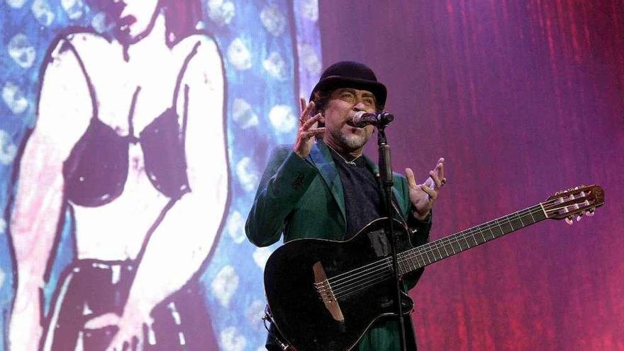 Joaquín Sabina, durante un concierto de su gira anterior.