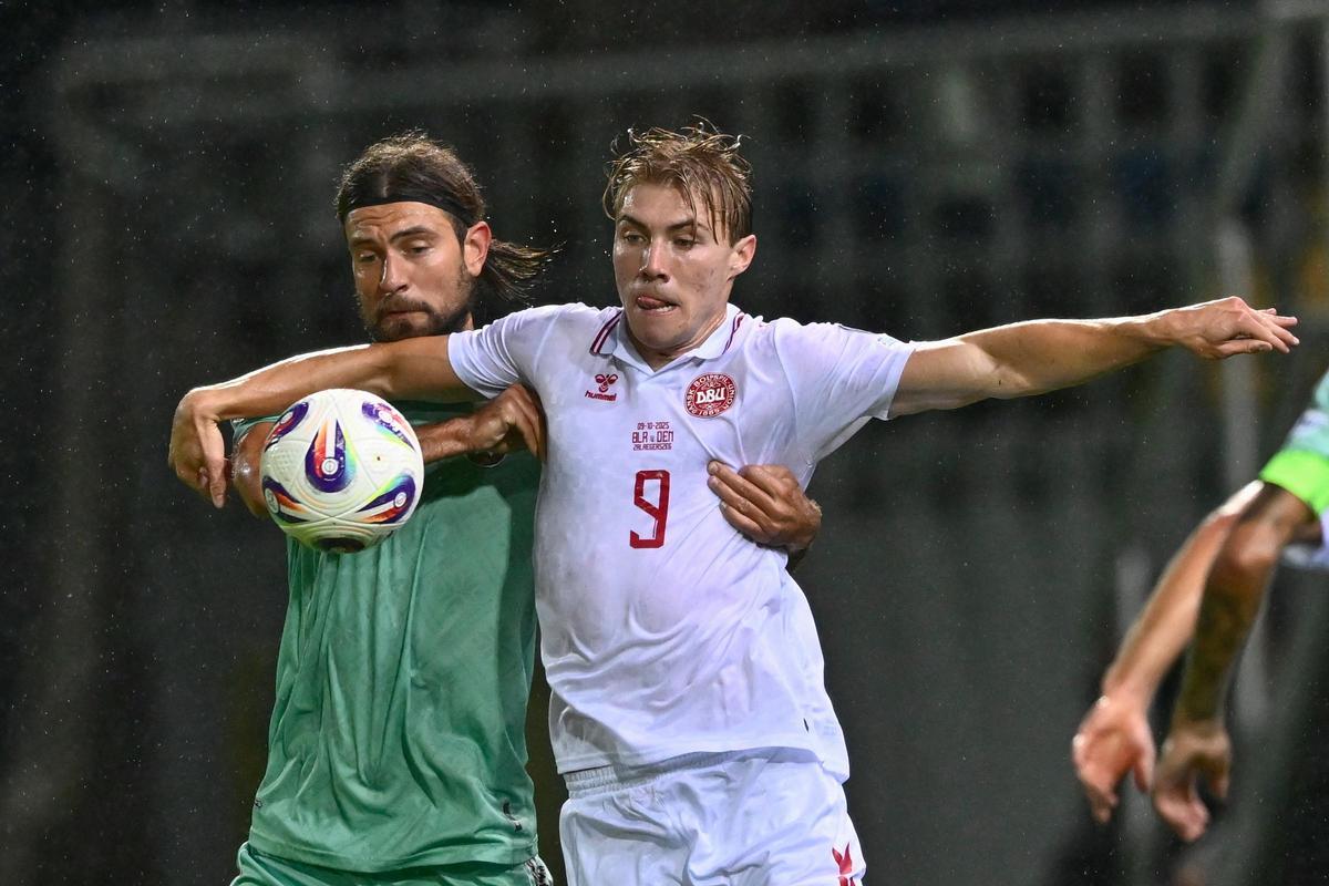 Hojlund, en racha también con Dinamarca