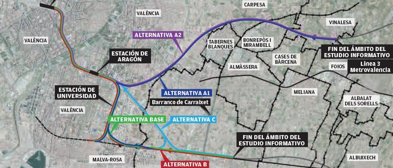 El presupuesto del túnel pasante oscilará entre 585 y 1.392 millones