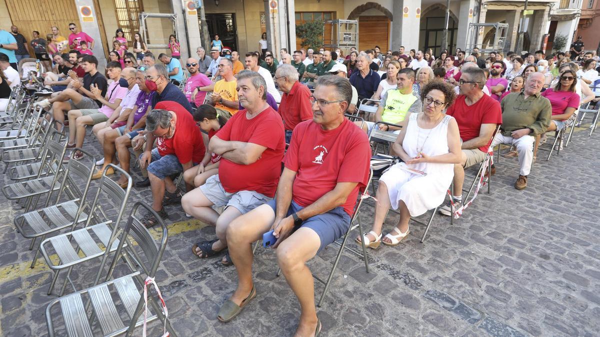 Peñistas durante un acto de las fiestas patronales del pasado año.