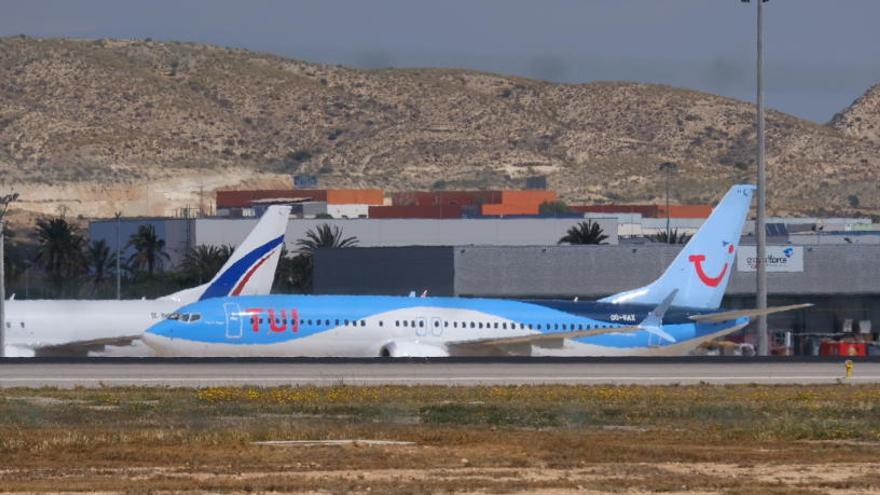 El Boing 737 max en el aeropuerto de Alicante.