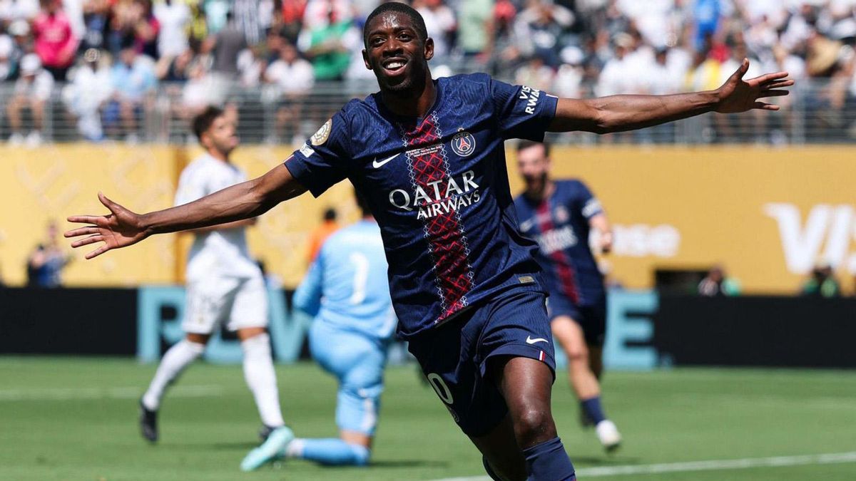 Dembélé celebra el seu gol en el duel d’ahir contra el Madrid del Mundial de Clubs. | DAN MULLAN / AFP Dembélé celebra el seu gol en el duel d’ahir contra el Madrid del Mundial de Clubs. | DAN MULLAN / AFP