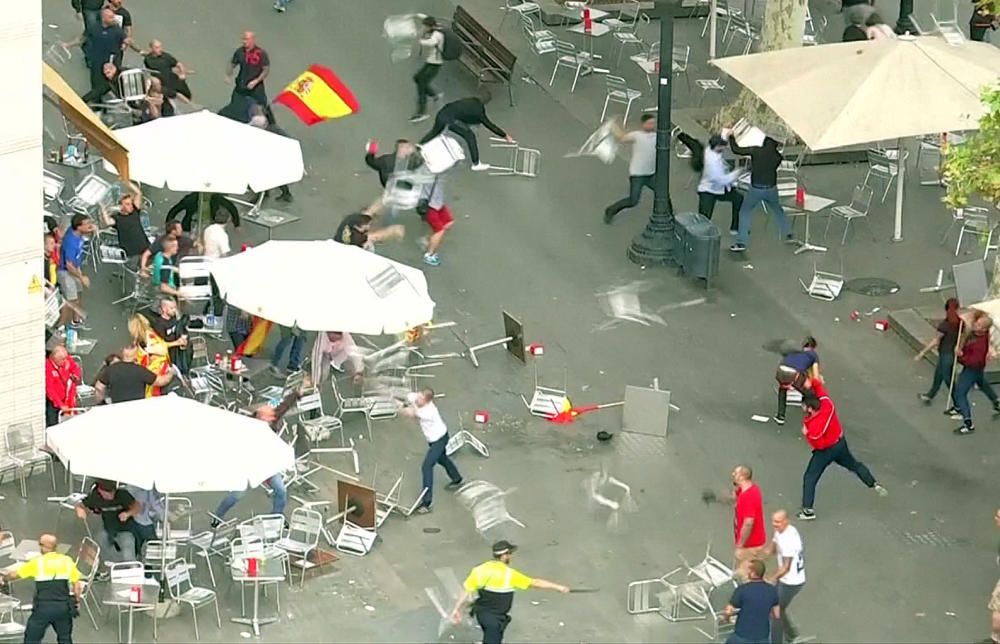 Pelea de ultras en Barcelona