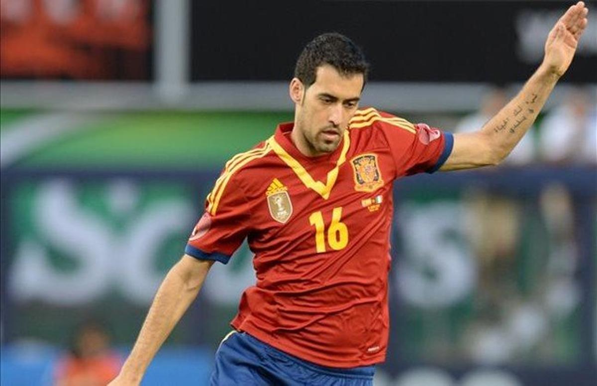 Sergio Busquets, en un de les seves intervencions a ’la Roja’. Sergio Busquets, en un de les seves intervencions a ’la Roja’.