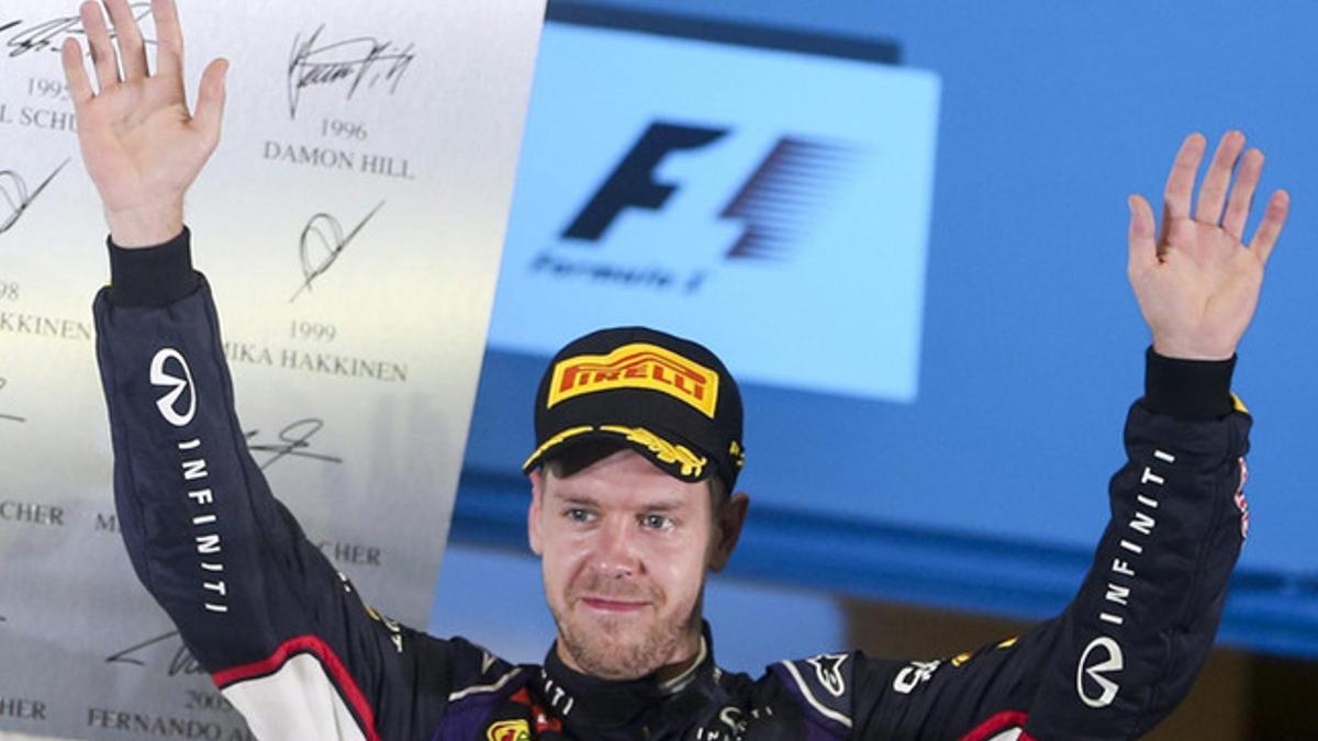 Sebastian Vettel, feliz al final del GP de Singapur