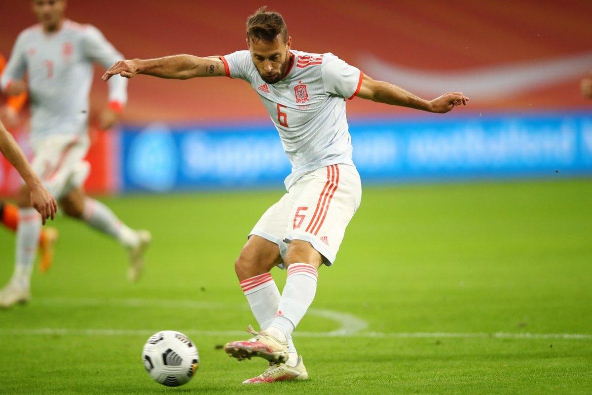 Soccer Football - International Friendly - Netherlands v Spain - Johan Cruijff Arena, Amsterdam, Netherlands - November 11, 2020 Spainâs Sergio Canales scores their first goal Pool via REUTERS/Dean Mouhtaropoulos