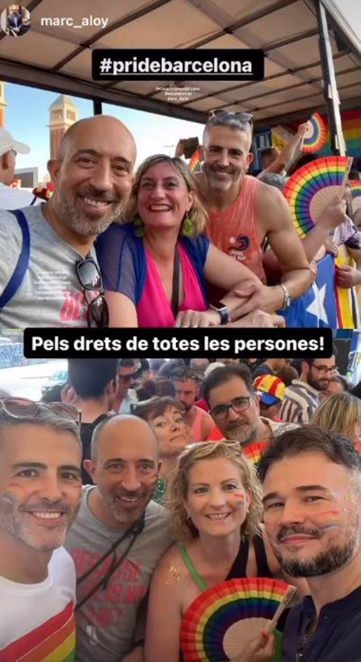 Captura d'una història de Marc Aloy al Pride de Barcelona 2023