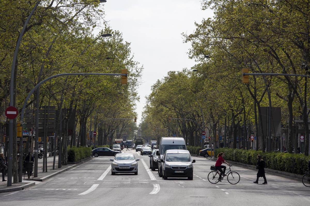 Gran Via, con dos carriles para el bus y viales para la bicicleta en los laterales