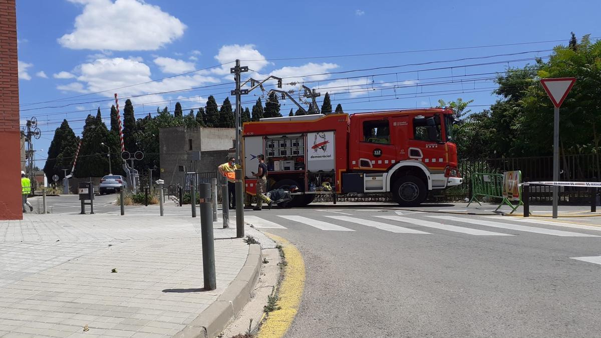 La zona on s&#039;ha produit el trencament de la canonada de gas ha quedat acordonada