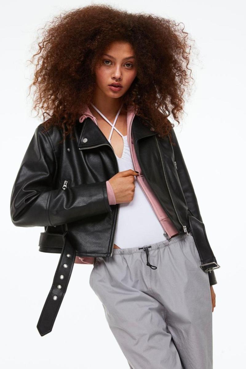 Cazadora efecto cuero de H&M