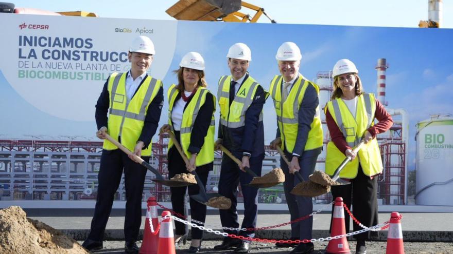 Primera piedra de la nueva planta de biocombustibles 2G de Cepsa y Bioils en Palos de la Frontera (Huelva).